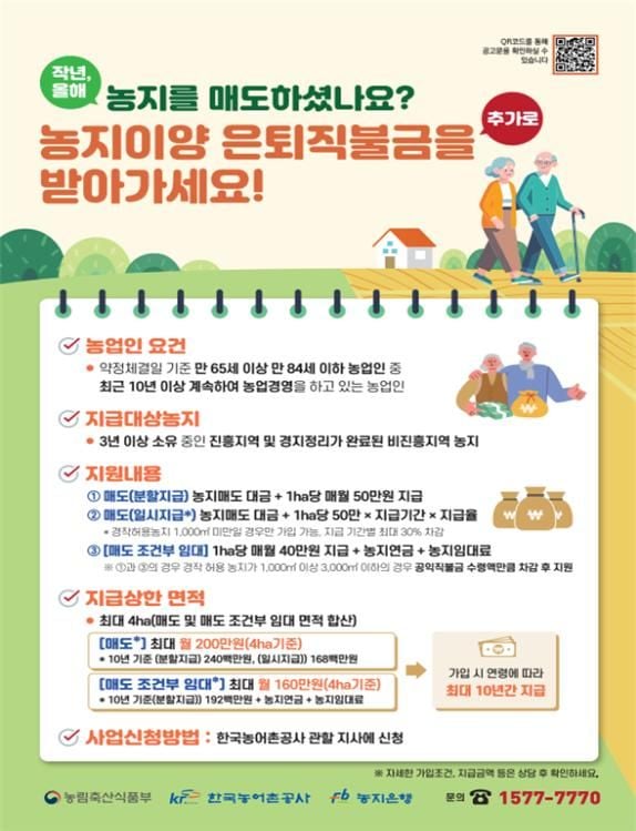 농지이양 은퇴직불사업 포스터. /한국농어촌공사 문경지사 제공