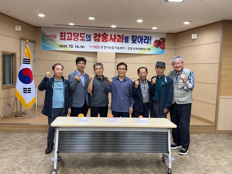 문경시, 감홍사과 최고 당도 22.1브릭스 기록