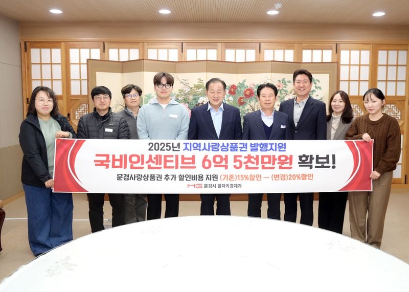 문경시, 문경사랑상품권 할인율 20%로 상향