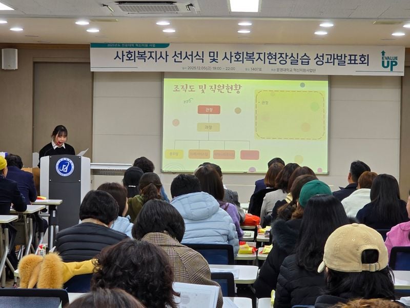 문경대학교 사회복지사 선서식-사회복지현장실습 성과보고회 가져