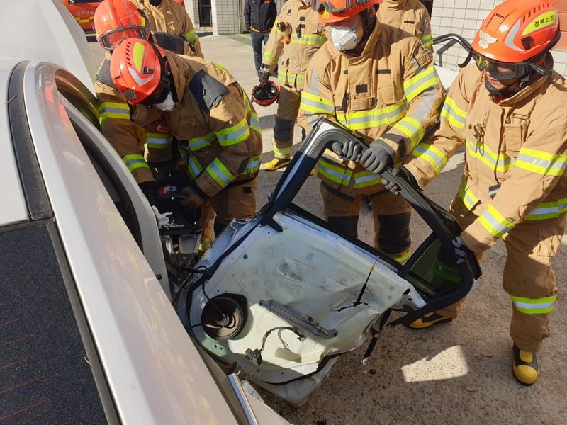 문경소방서, 겨울철 교통사고 대비 특별훈련 실시