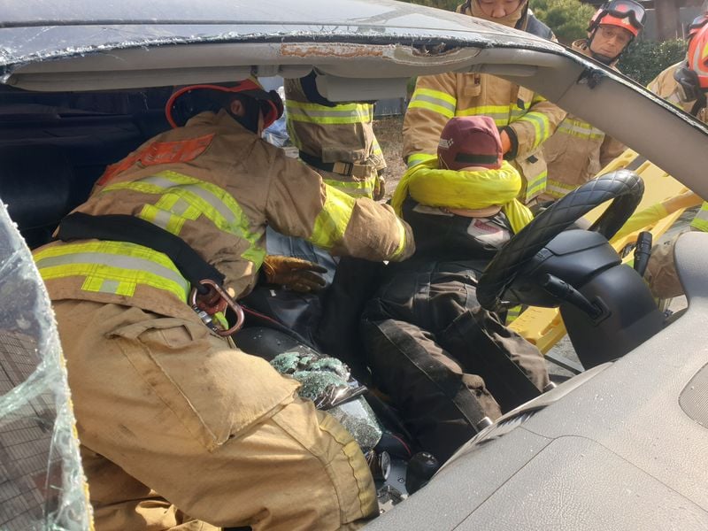 문경소방서, 겨울철 교통사고 대비 특별훈련 실시