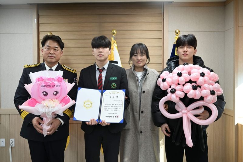 문경소방서, 화재 막은 문창고 김태욱 군 표창