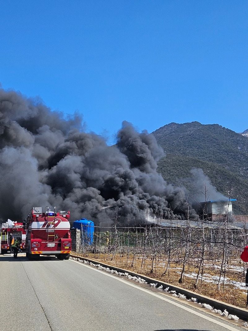 문경소방서, 문경시 마성면 창고화재 진압