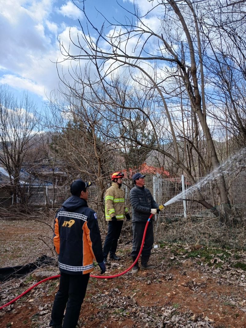 문경소방서, 산불 대비 ‘비상소화장치’ 주민 대상 교육