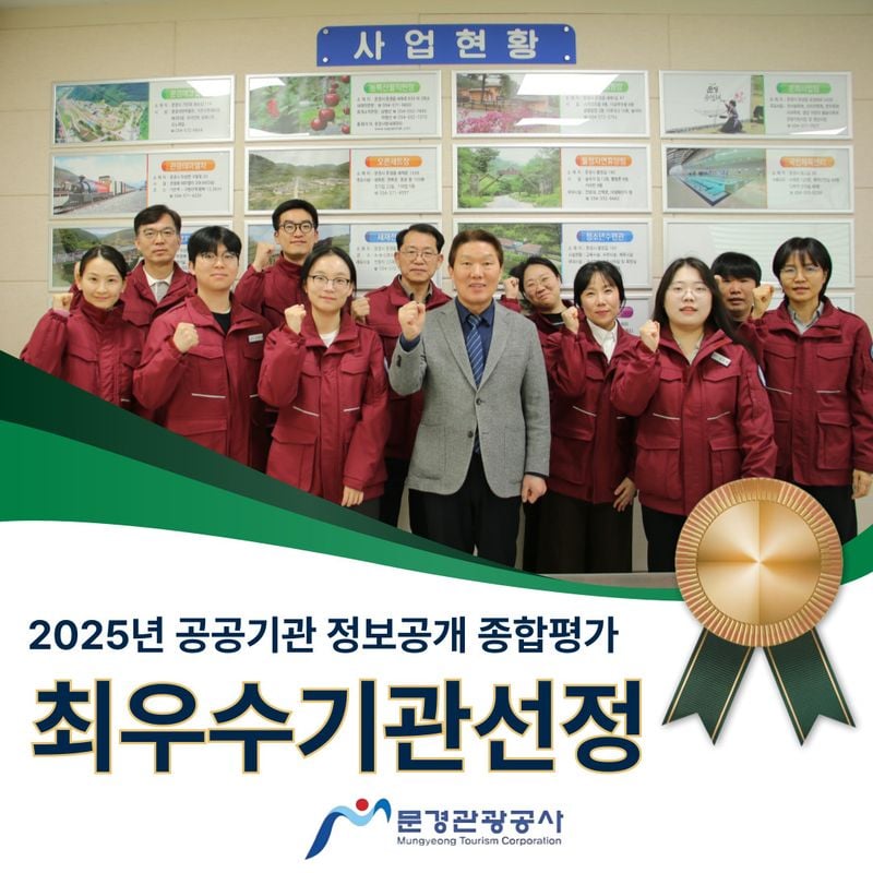 문경관광공사, 2025년 정보공개종합평가 최우수기관 선정
