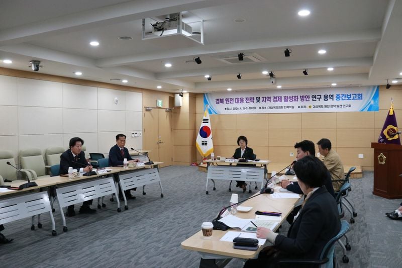 경상북도 원전 정책 발전연구회 중간보고회 모습
