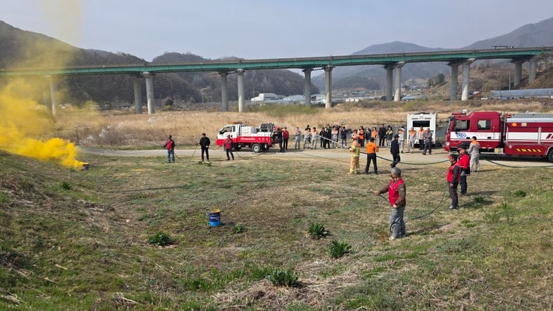 마성면, 산불진화 훈련 실시…실전 대응력 높여