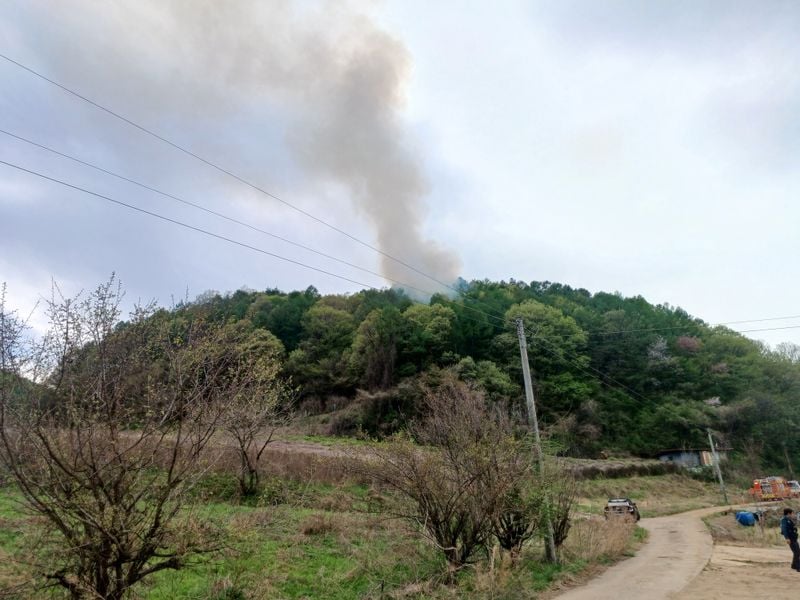문경소방서, 동로면 수평리 산불 신속 진화