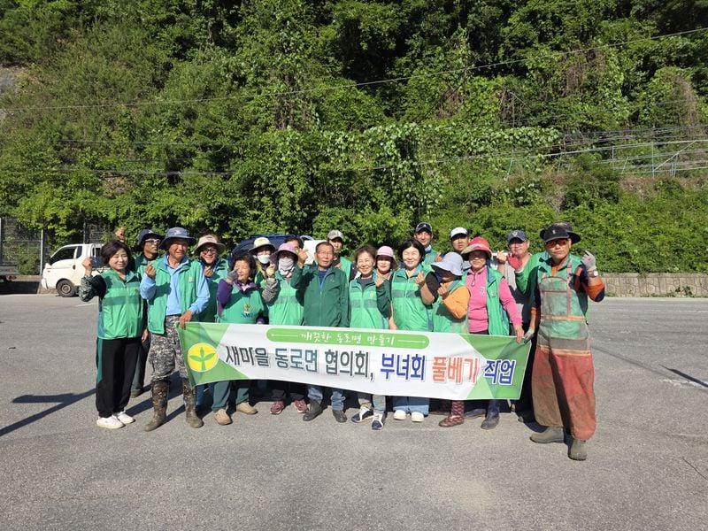 동로면 새마을회, 도로변 제초하고 환경정비