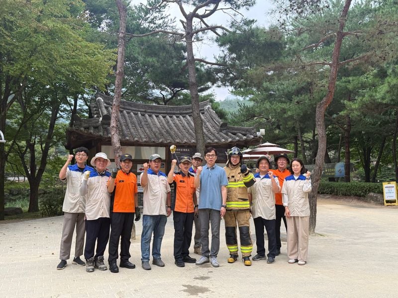 문경관광공사 새재시설팀, 을지연습 연계 소방차 배치 훈련·자체 안전 점검