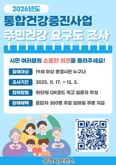 문경시보건소, 내년 통합건강증진사업 주민요구도 조사