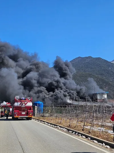 문경소방서, 문경시 마성면 창고화재 진압