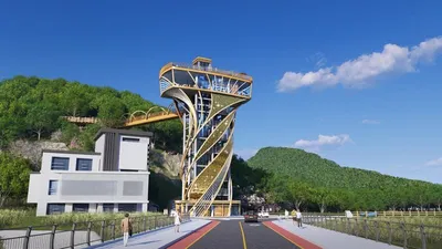 문경읍 석화산 전망타워 윤곽 드러나…“출렁다리 가기 훨씬 수월해질 듯”