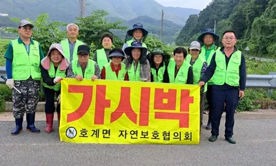문경시 호계면 자연보호협의회 가시박 제거에 구슬땀
