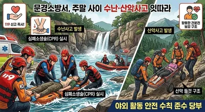 문경소방서, 주말 사이 수난·산악사고 잇따라