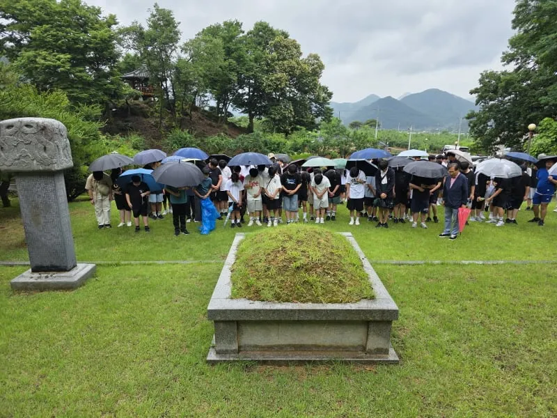 박열의사기념관에 점촌중학교 1학년 106명 현장학습